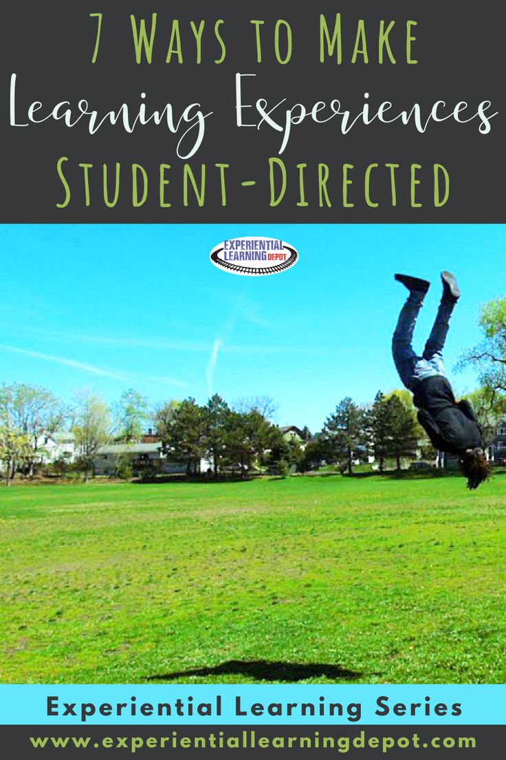 a person jumping in the air with text that reads 7 ways to make learning experiences student - directed