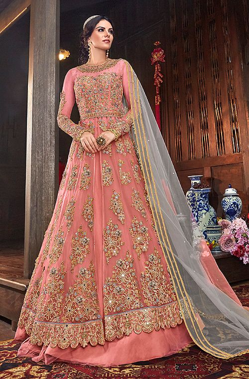 Bridal Anarkali, Floral Anarkali, Floor Length Anarkali, Designer Anarkali Suits, Yellow Lehenga, Western Suits, Parrot Green, Lehenga Style, Net Lehenga