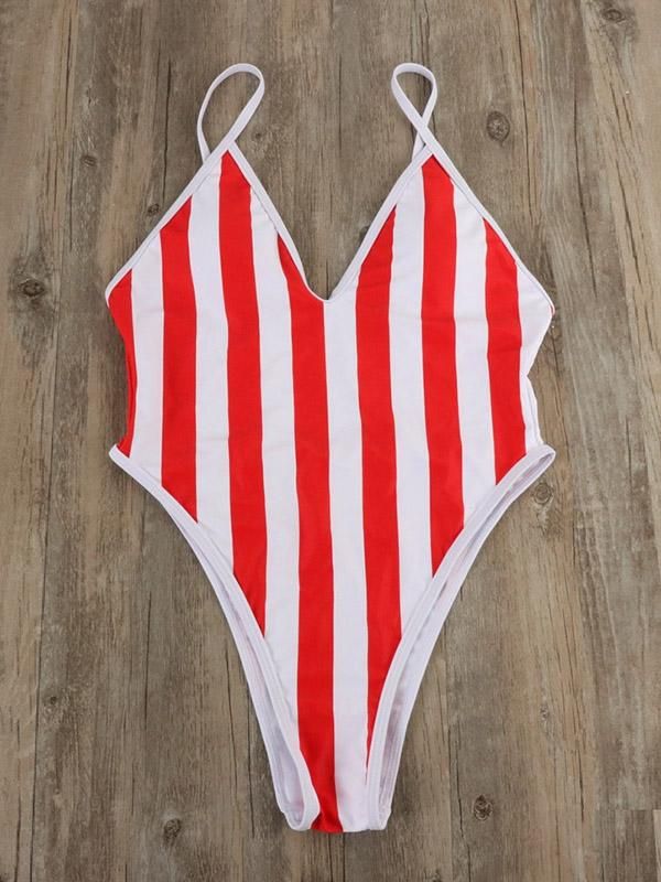 Sku CY-!65348 Material Nylon Lining Nylon , Cotton Underwired No Feature Striped , Backless Neckline Spaghetti-neck Occasion Beach , Hot Springs , Swimming Pool Seasons Spring , Summer Type One-piece Swimsuit Color RED Size S,M,L Please consult the size chart we provide for this item's measurements to help you decide which size to buy.Please note: There may be 1-3cm differ due to manual measurement.CMINCH Bust Waist Hips S 81.28-86.36 60.96-66.04 86.36-91.44 M 86.36-91.44 66.04-71.12 91.44-96.52 L 91.44-96.52 71.12-76.20 96.52-101.6 Red Fitted One-piece Swimsuit For Pool, Red One-piece Bodysuit For Beachwear, Red One-piece Swimwear For Pool, Red Lined One-piece Swimsuit For Pool, Red One-piece Swimwear With Lined Body For Beach, Red Swimsuit, Pocket Jacket, Sequin Top, Metal Buttons