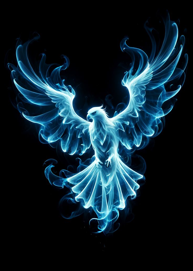 magic, patronus, harry potter, summon, invocation, fantasy art, blue, animals, majestic, creature, ghostly, spirit, fantasy creatures, phone wallpaper, epic wallpaper, animals lovers wallpaper, bird, eagle, Eagle Patronus Harry Potter, Blue Phoenix Bird, Blue Bird Wallpaper, Fox Patronus, Patronus Art, Patronus Harry Potter, Phoenix Animal, Epic Wallpaper, Lovers Wallpaper