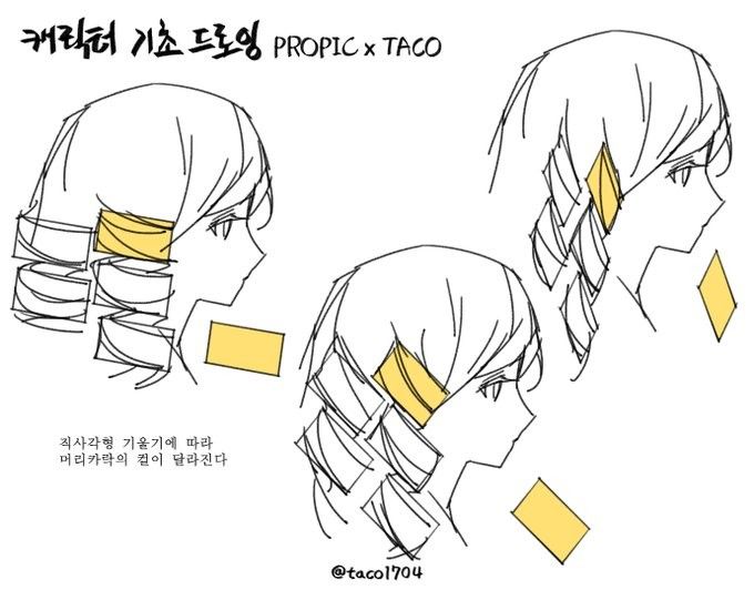 an anime character's head with yellow tape around it and the words pickx taco written in korean