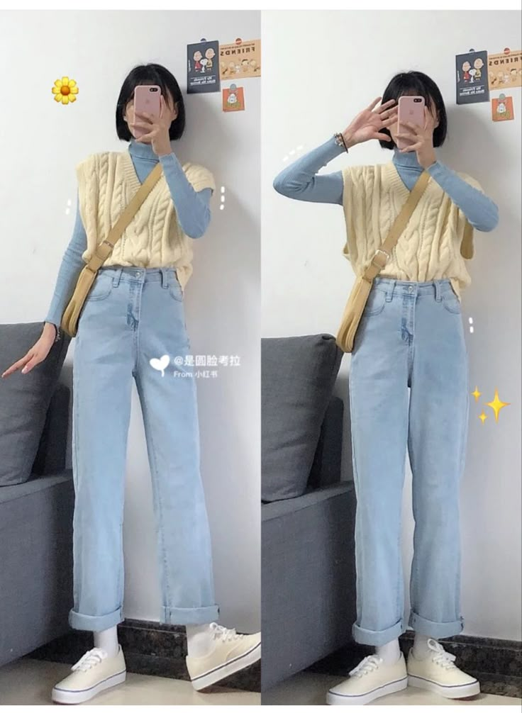 Pastel Color Outfit Ideas, Colorful Korean Outfits, Korean Pastel Outfits, Pastel Capsule Wardrobe, Colorful Korean Fashion, Korean Outfit Street Styles, Outfit Korean, Korean Casual Outfits, Simple Trendy Outfits