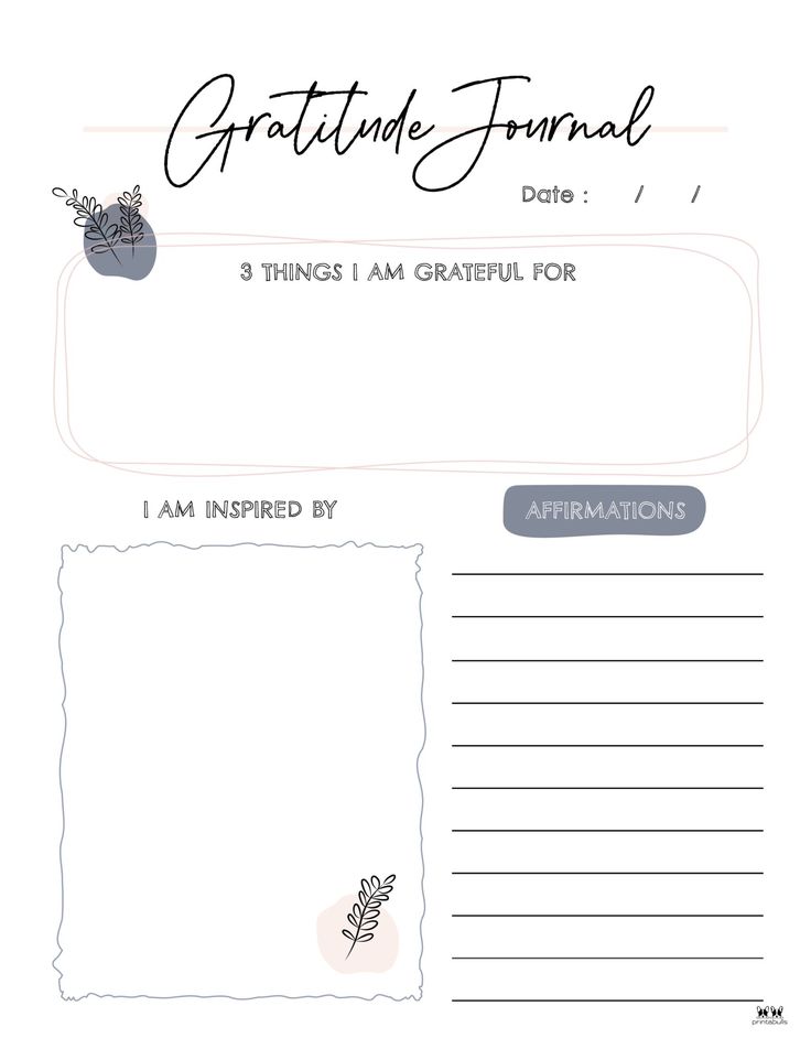 a printable greeting card with the words grateful journal written in black ink on it