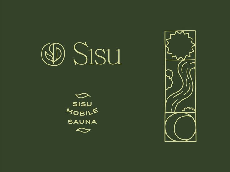 the logo for sisu mobile sauna, which is designed by japanese graphic artist and designer