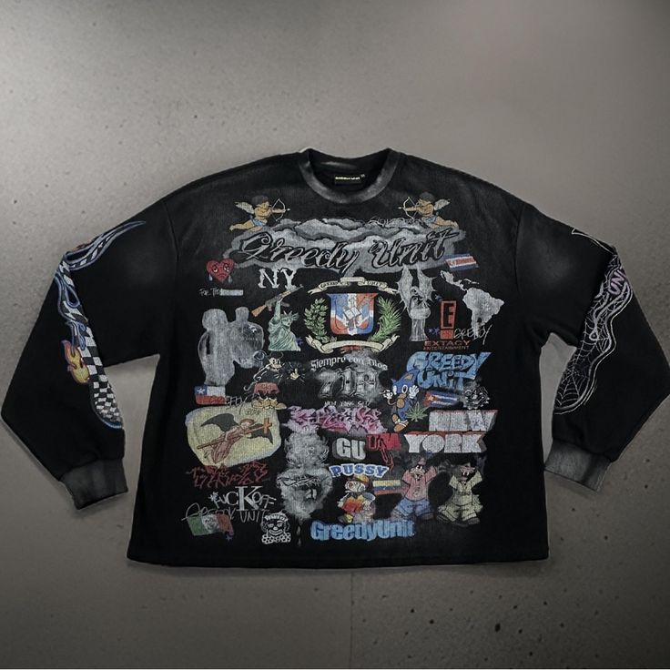 Greedy Unit "Ny Graffiti" All Over Print Thermal Longsleeve T Shirt Brand New Never Worn 10/10 Condition Us Men Size Xl Atl Streetwear, Gunner Stahl, Ny Graffiti, Graffiti Clothing, Graffiti Shirt, Balenciaga Shirt, Amazon Orders, Drip Fits, Streetwear Ideas