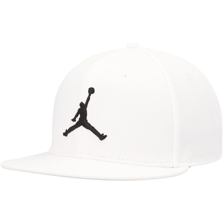 Your style leaps above contenders with this Jordan Brand Pro hat. It features the iconic Jumpman in raised embroidery for a 3D-like effect. This solid snapback is easy to adjust for the ideal fit. Adjustable Fit Snapback Hat With Flat Brim For Sports, White Flat Bill Fitted Hat For Sports Events, Adjustable Fit Flat Brim Snapback Hat For Sports, Sports Baseball Cap With Adjustable Fit And Flat Brim, Sporty Snapback Hat With Flat Bill And Adjustable Fit, Sporty Snapback Hat With Adjustable Fit And Flat Bill, Sporty Snapback Hat With Adjustable Fit, Sports Flat Cap For Baseball Season, Breathable Snapback Baseball Cap With Adjustable Fit