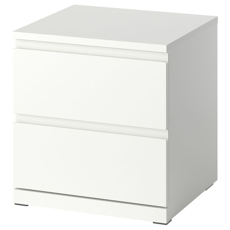 a white filing cabinet with two drawers on the bottom and one drawer at the top