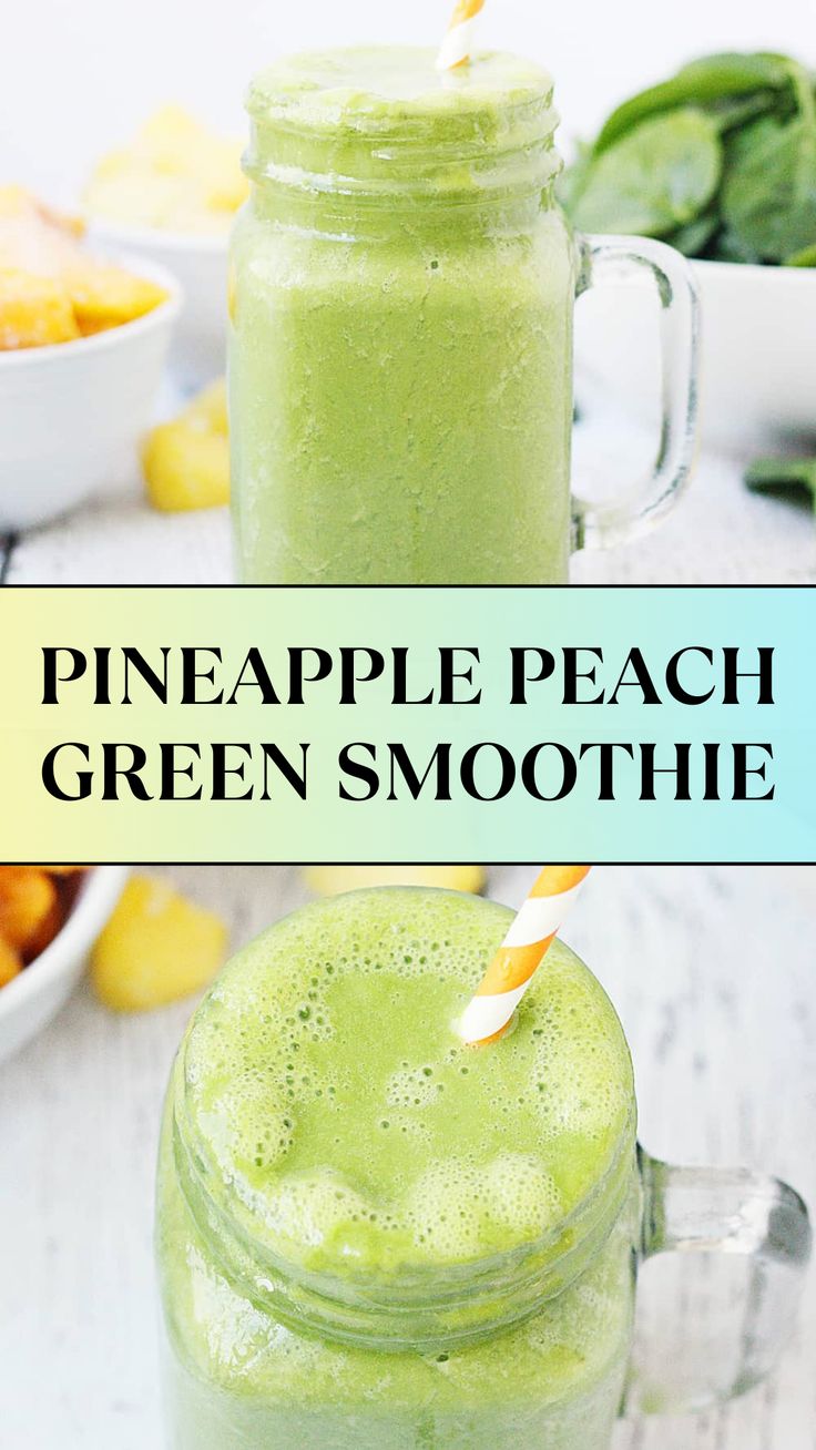 PINEAPPLE PEACH GREEN SMOOTHIE Peach Green Smoothie, Peach Smoothie Recipes Healthy, Constipation Smoothie, Healthy 2024, Peach Smoothie Recipes, Fun Summer Drinks, Peach Smoothie, Summer Drink Recipes, Pineapple Smoothie