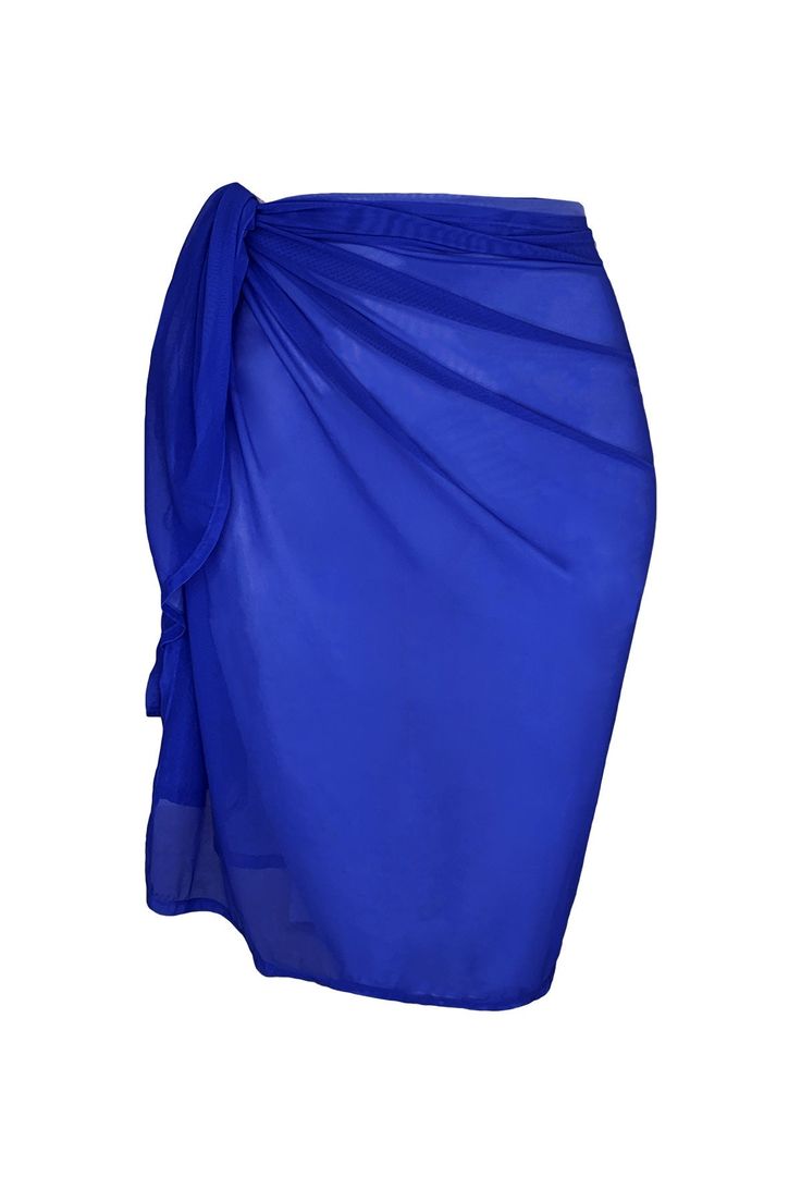 Introducing the Riviera Mesh Sarong in Capri’s ultramarine blue. This sarong is both flattering and seductive with its subtle see-through quality, perfect for wearing in and out of the water. Versatile and ideal for that extra coverage while keeping cool and beach-appropriate. Pair with the Capri Collection. Blue Bottoms For Beach Cover-up In Beach Season, Chic Blue Swimwear For Beach Cover-up, Blue Wrap Summer Cover-up, Blue Swim Skirt For Summer Pool Visits, Blue Swim Skirt For Summer Pool Days, Blue Swim Skirt For Pool In Summer, Royal Blue Swimwear For Summer, Blue Swim Skirt For Summer Pool Time, Blue Bottoms For Beach Season