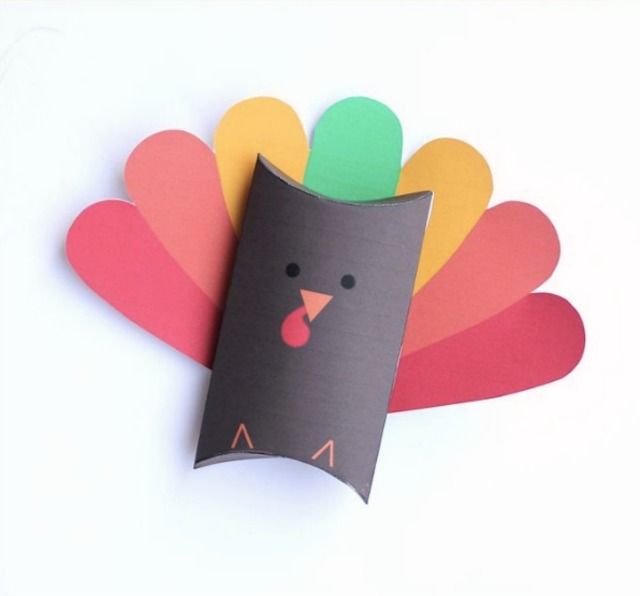 a turkey made out of construction paper on a white background