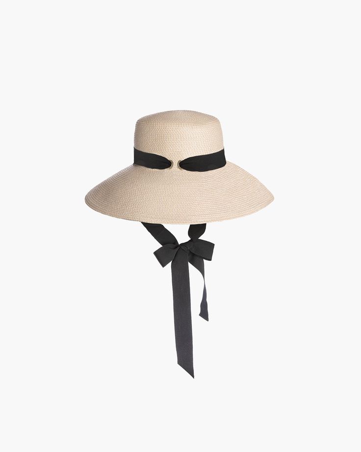 Artista Cream/Black Eric Javits Summer Headwear, Small Leather Accessories, Packable Hat, Gold Sand, Art Costume, Women's Headwear, Hats For Sale, Wide Brimmed, Grosgrain Ribbon