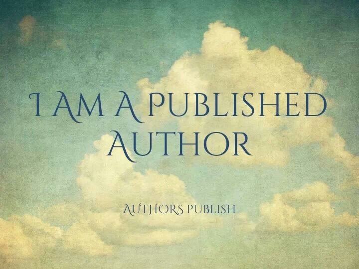 the cover of i'm a published author, with clouds in the background