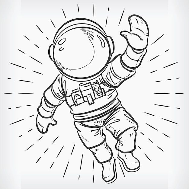 an astronaut is flying in the sky