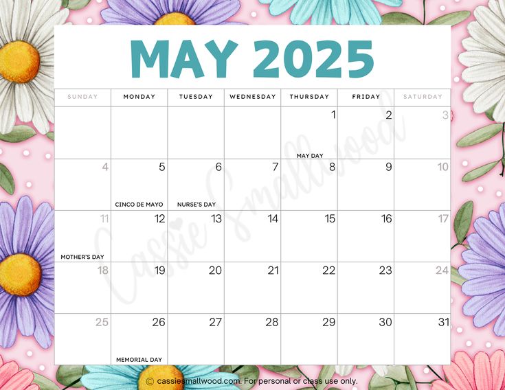 cute May 2025 calendar with holidays free printable with floral background Family Binder Free Printables, Free Printable Calender, Calendar To Print, Aesthetic 2025, Calender Printables, Calendar Free Printable, Calendar With Holidays, Happy Planner Printables, Calendar Design Template