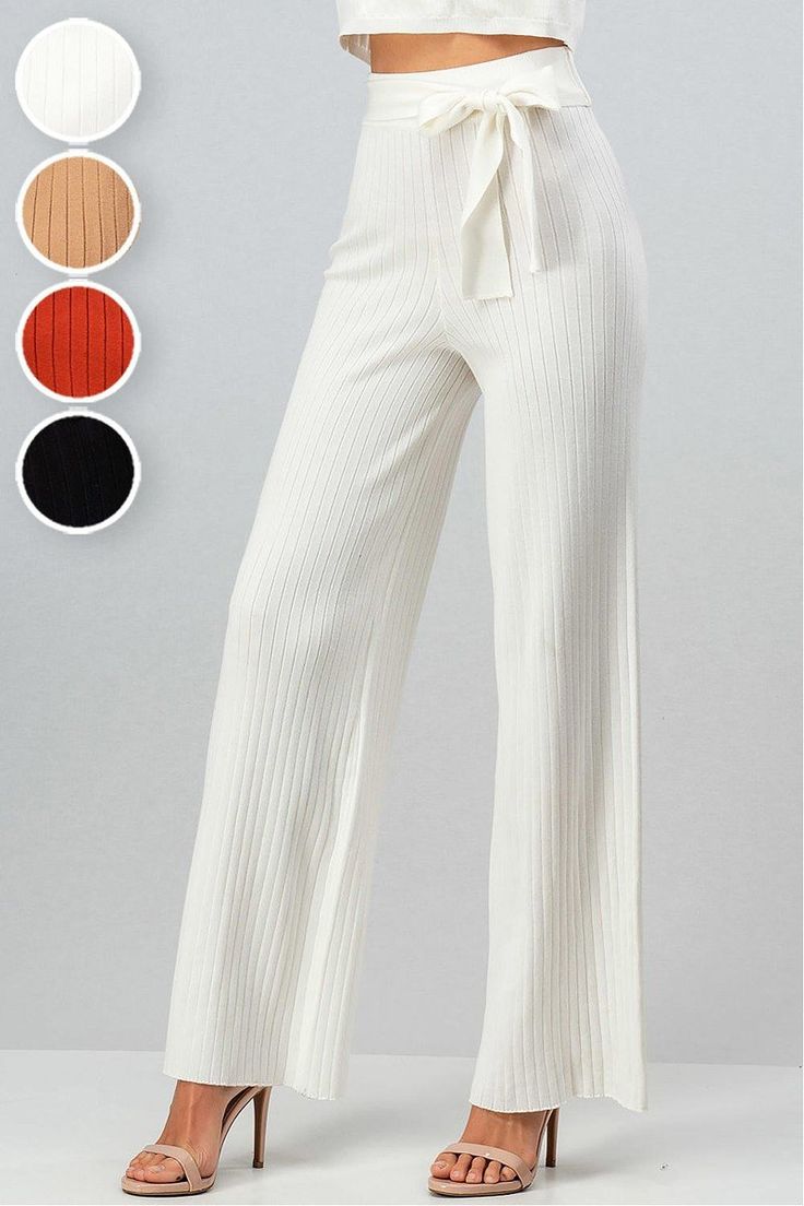 High Waisted Pants Belt Pants, Belted Pants, Pants Large, Large White, High Waisted Pants, Rib Knit, Womens Bottoms, High Waisted, Boutique