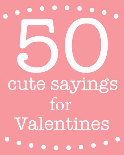 the words 50 cute sayings for valentine's day written in white on a pink background