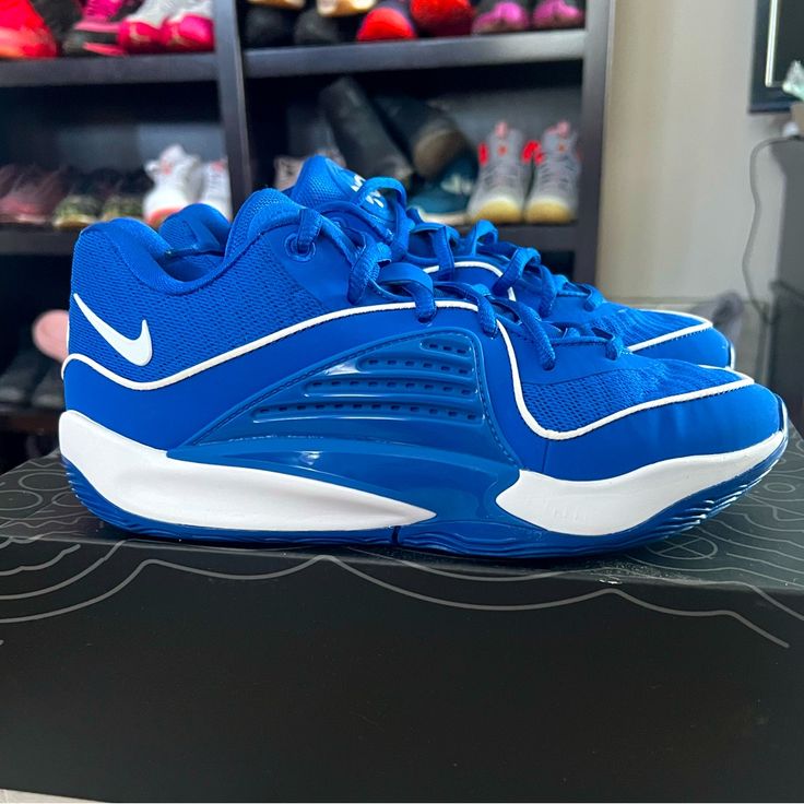 Brand New, In The Box. Nike Kd16 “The Game” Royal Blue/White Kd 16, Blue Basketball Shoes, Blue Basketball, Nike Gear, Volleyball Shoes, Blue Nike, Shoes Color, Kids Nike, Shoes Nike