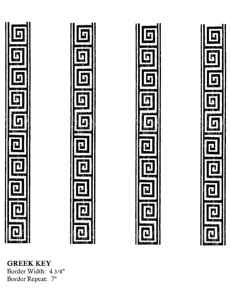 greek key borders with 4 / 8 border repeats, vintage line drawing or engraving