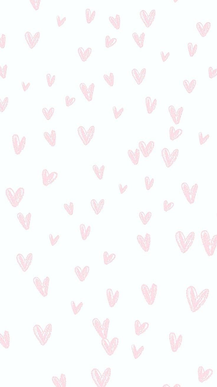 pink hearts are drawn on a white background