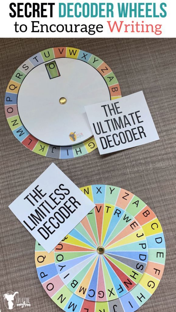 an image of a wheel of fortune with the words secret decoder wheels to encourage writing