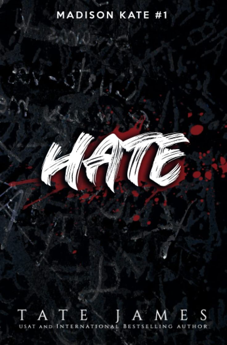 the cover to madison kate's hate album, with red and black paint splattered on it