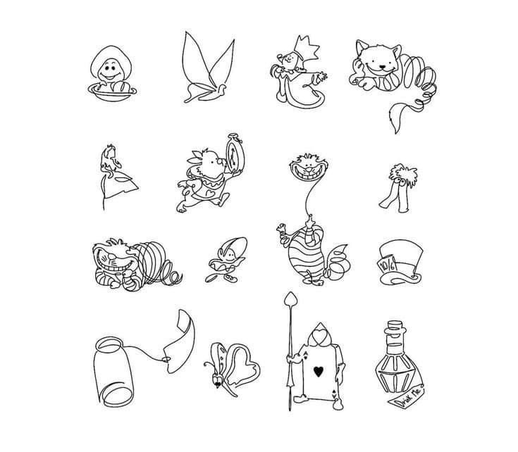 an image of cartoon characters drawn in black and white