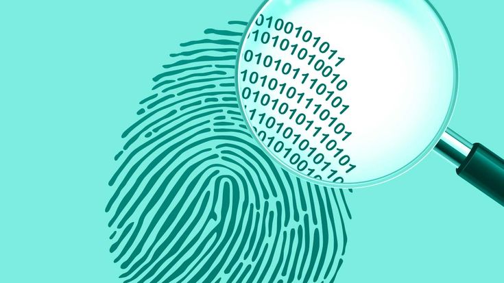 a magnifying glass over a fingerprint