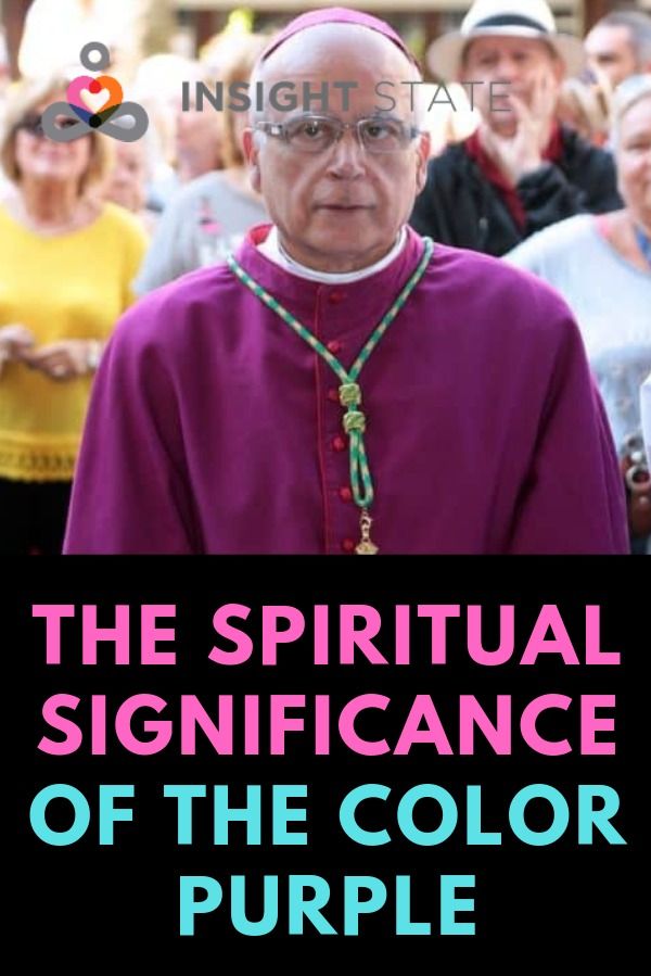 a man in a priest's outfit with the words, the spirital significance of the color purple