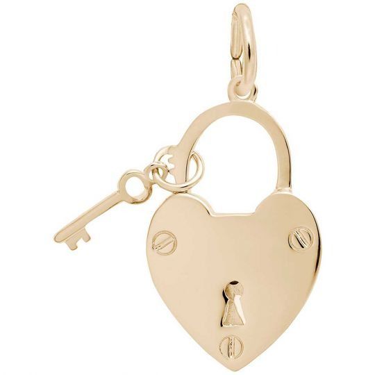 Rembrandt Locked with Love Charm, 14K Yellow Gold: Precious Accents, Ltd. Love Charms, Rembrandt, The Deal, Box Chain, Jump Rings, Lapel Pins, Post Earrings, Charm Necklace, Valentine Day Gifts