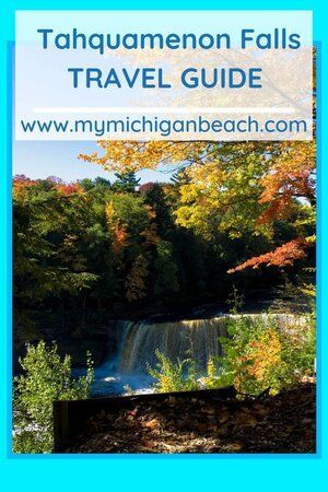 the tahquamenon falls travel guide is featured in this blue book cover