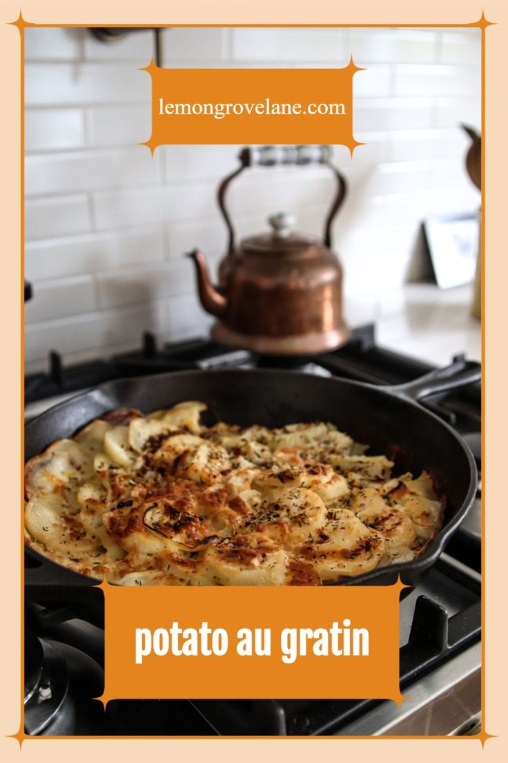 a pan with some food in it on the stove