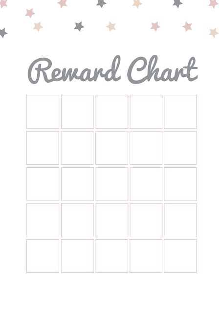 a printable reward chart with stars in the background and text that reads reward chart