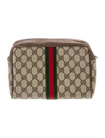 Gucci PortfolioNeutralsGG Supreme, Web Accent & Interlocking G LogoGold-Tone HardwareLeather TrimLeather Trim EmbellishmentLeather LiningZip Closure at Top Clutch Handbag, Print Patterns, Women Handbags, Portfolio, Gucci, Trim, Handbags