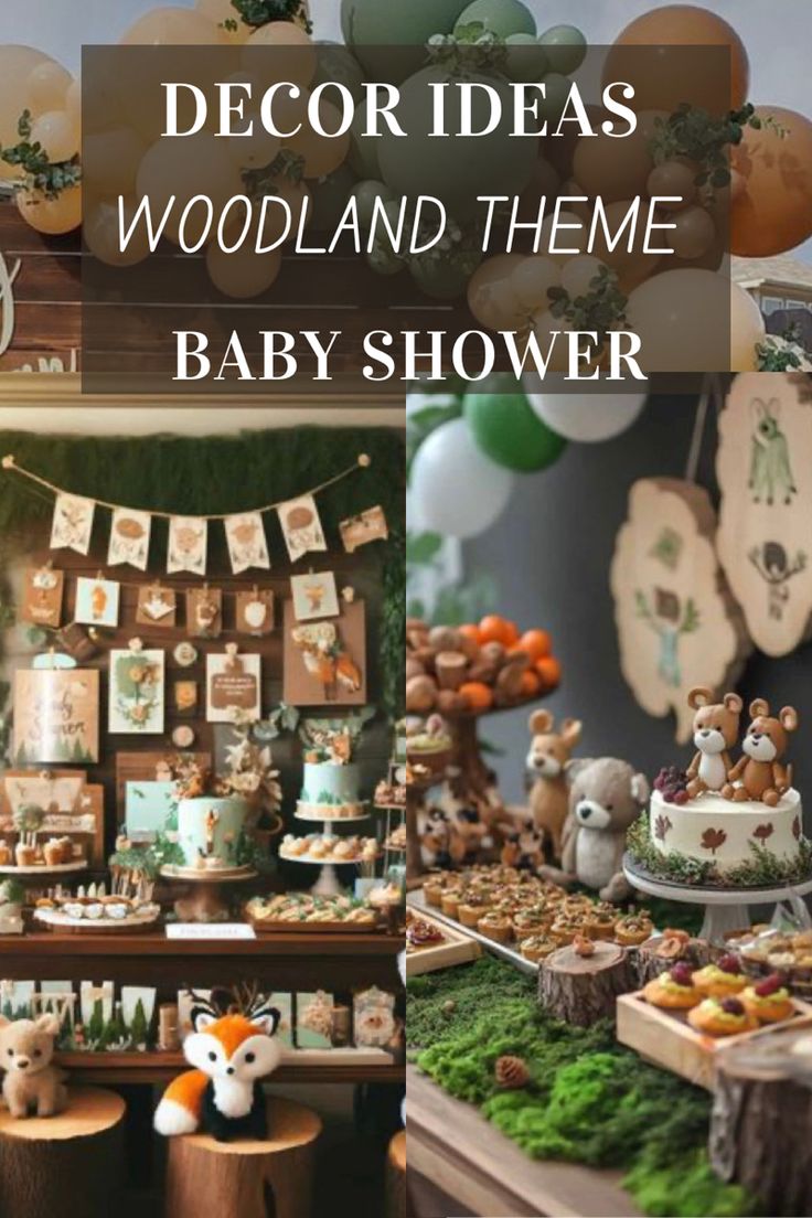 a baby shower with teddy bears and decorations