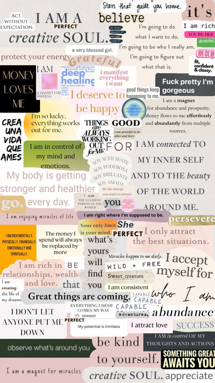 a collage of different types of words on a piece of paper that reads i am a creative soul