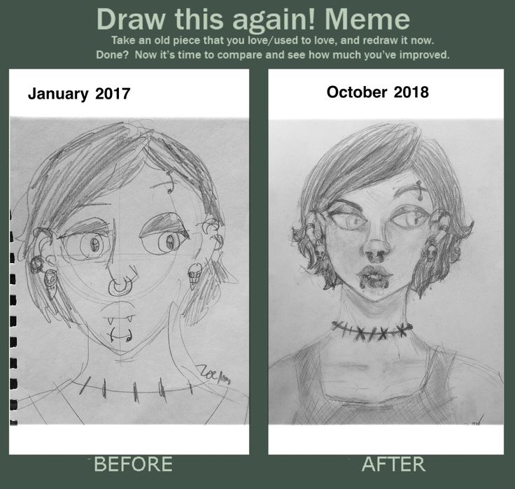 two drawings of people with different facial expressions