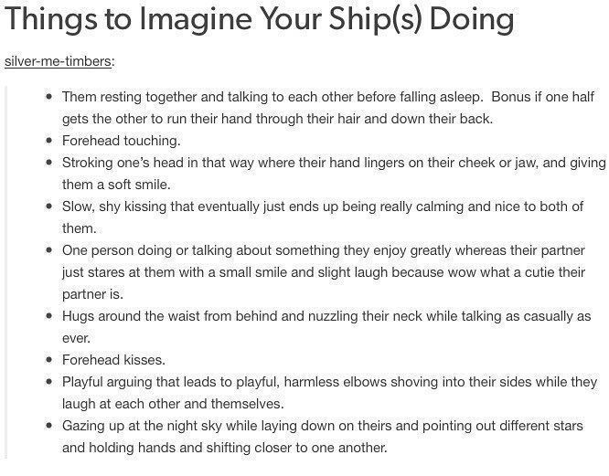 an article about things to imagine your ship's doing on the page, with text