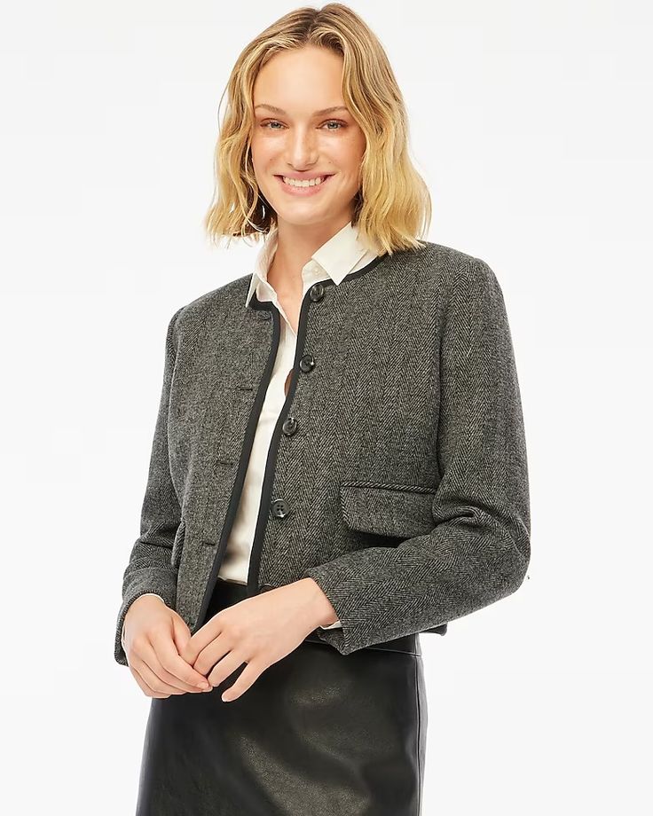 Factory: Wool-blend Herringbone Lady Jacket For Women Lady Jacket, Fall Suit, Herringbone Jacket, Professional Attire, Jacket For Women, Maternity Shops, Linen Shop, Matching Family Outfits, Family Outfits