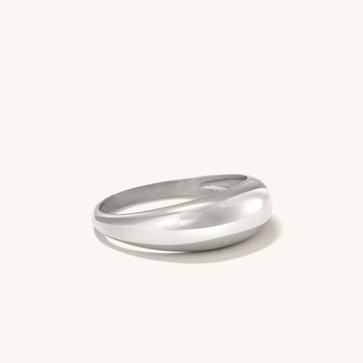 18k | 925 Sterling Silver Width 0.09" - 0.25" | 2.4mm - 6.6mm Product ID 577 Dome Ring, Ring White Gold, Rings Silver, Sell Gold, Charm Rings, Bead Charm Bracelet, Domed Ring, 14k White Gold Ring, Bold Design