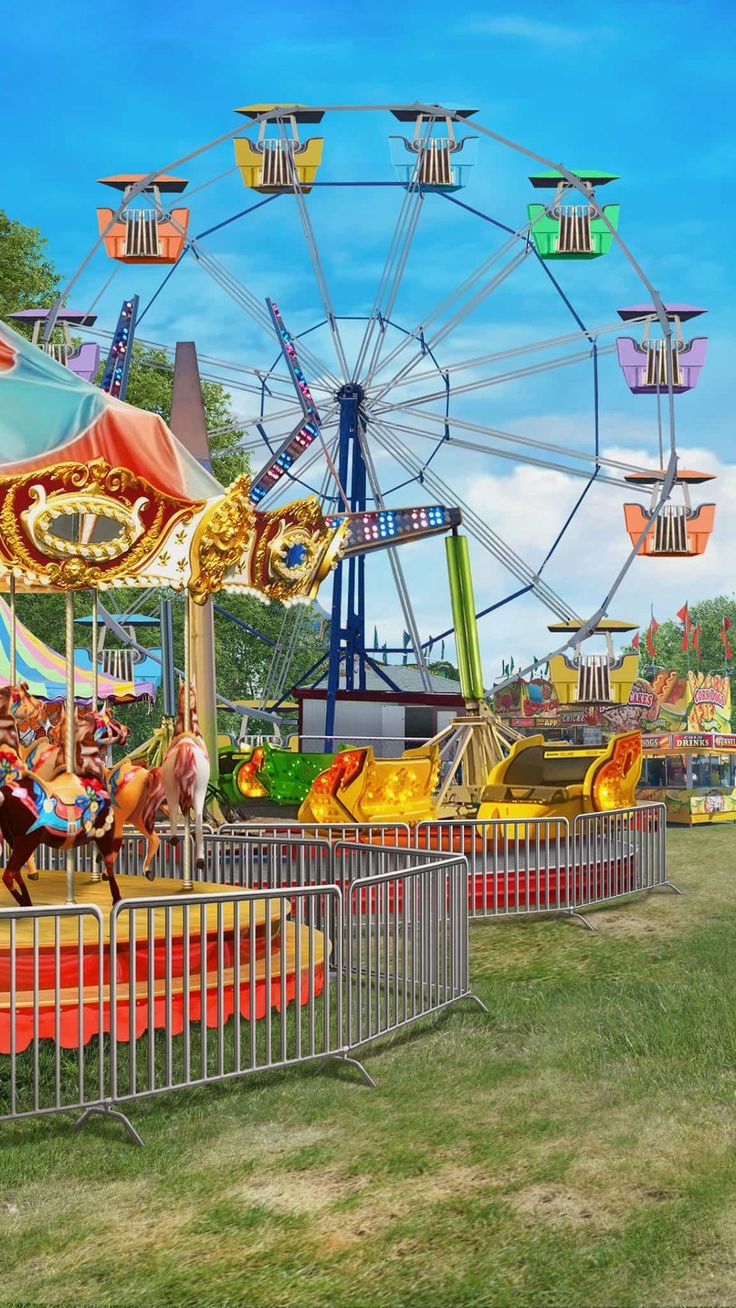 an amusement park with many rides and carnival rides on the ride screenshote screen