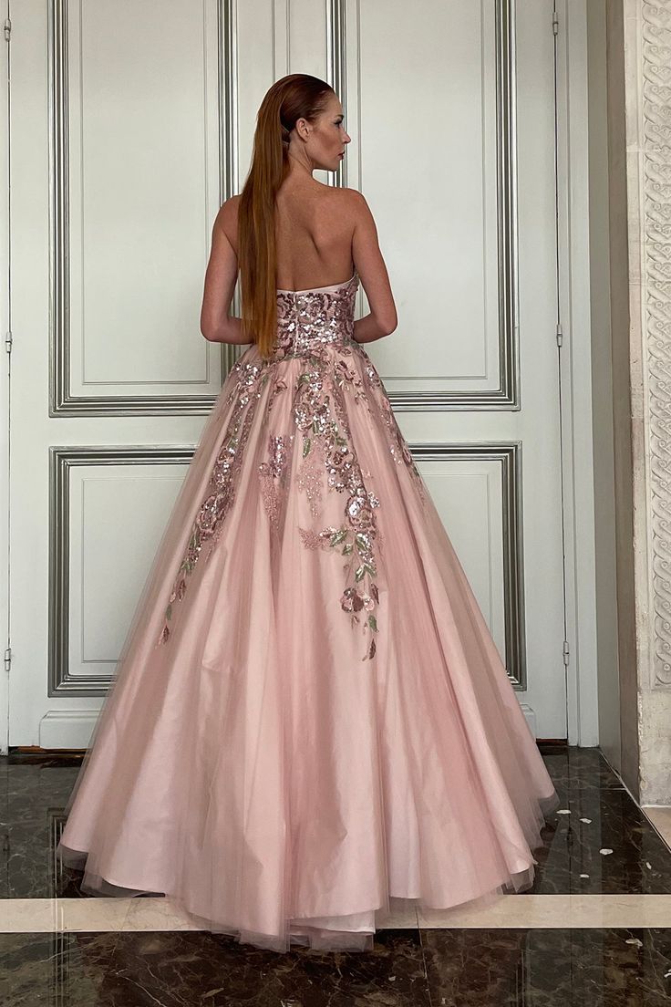 Description Pink Ballgown, Long dress Sleeveless Sweetheart neckline Strapless Tulle, Taffeta, Beading Dry Clean Evening Dress Made in Spain 23-06 Prom Season Ball Gown With Floral Embroidery, Floral Embroidered Ball Gown For Prom Season, Prom Ball Gown With Floral Embroidery And Fitted Bodice, Elegant Floral Embroidered Ball Gown For Gala, Sleeveless Gown With Sheer Bodice For Quinceanera, Strapless Ball Gown With Sheer Fitted Bodice, Elegant Embroidered Prom Ball Gown, Elegant Floral Embroidered Evening Dress For Debutante Ball, Fitted Embroidered Ball Gown For Prom