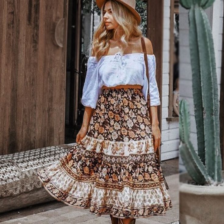 Boho Chic Gypsy Feel Floral Print Midi Skirt Boho Hippy Free People Gypsy Retro Vintage Spell Vici Chic Anthro Faithful Love Lemons Coachella Madewell Contemporary Lovers Will Love This! So Boho Chic! Pre-Order Ships 2 Weeks After Purchase Colors May Appear Slight Different Due To Screen Display Settings & Professional Lighting. Bohemian Floral Print Skirt For Day Out, Bohemian Floral Print Maxi Skirt For Day Out, Bohemian Midi Skirt For Vacation, Bohemian Midi Skirt For Day Out, Bohemian Maxi Skirt For Day Out, Bohemian Midi Skirt For Summer, Bohemian Tiered Skirt For Day Out, Brown Bohemian Maxi Skirt For Vacation, Bohemian Brown Maxi Skirt For Vacation