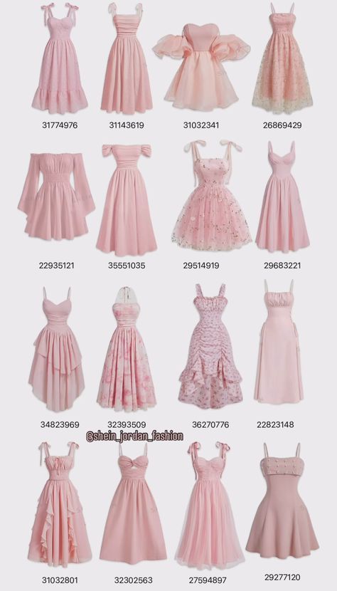 Shein Dresses With Codes, Shein Dress Codes, Pink Dress Code, Robe Coquette, Shein Clothes, Outfits For Ladies, Kalender Design, Fashion Design Collection, Cute Dress Outfits