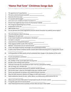 the christmas song quiz is shown in this printable worksheet for students to practice