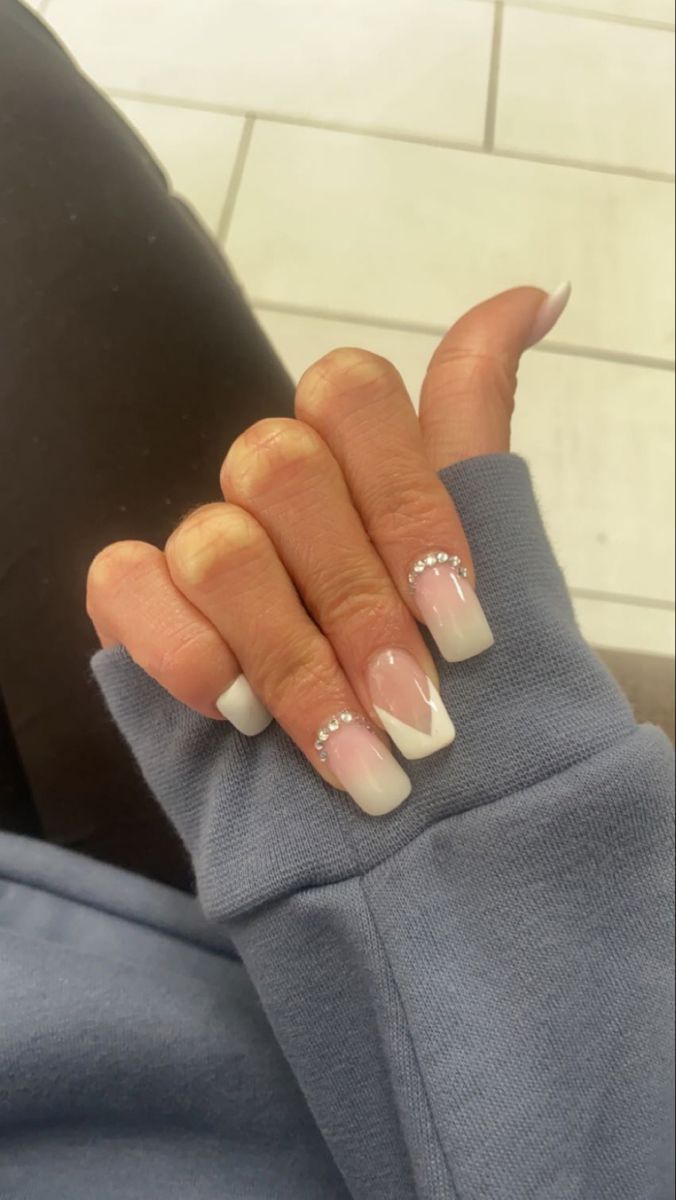 Ombre Acrylic Nails, Gem Nails, Acrylic Nails, Gems, Nails, Beauty