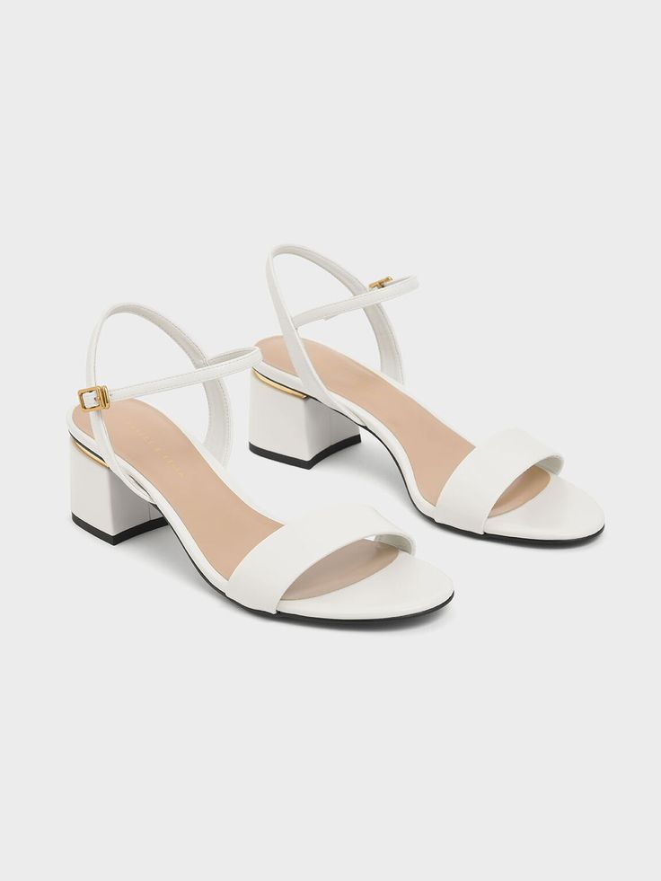 Open Toe Ankle Strap Block Heel Sandals