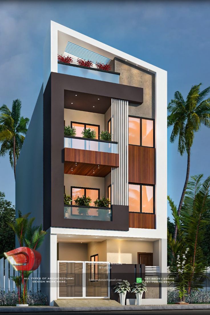 an architectural rendering of a modern apartment building