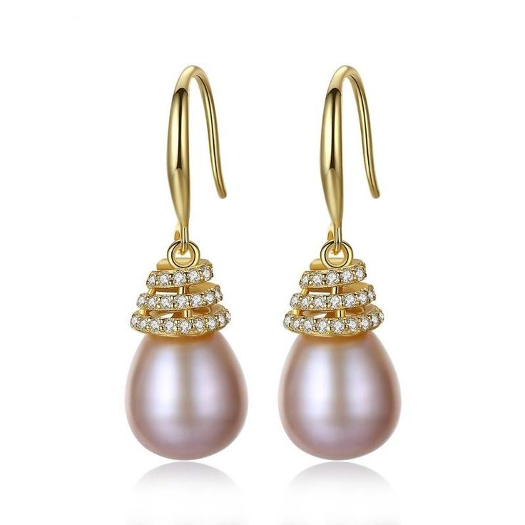 Elegant Pearl Earrings Gold | Pink Freshwater Real Pearl Drop Earrings | Wedding Dainty Jewelry-Huge Tomato Aliexpress Earrings, Pearl Drop Earrings Wedding, Pearl Earrings Designs, Real Pearl Earrings, Freshwater Pearl Drop Earrings, Silver Pearl Earrings, Wedding Earrings Drop, Jewelry Mirror, Sterling Silver Dangle Earrings