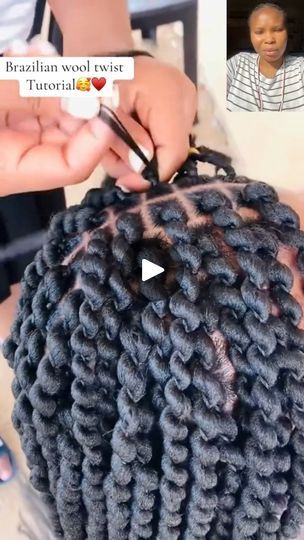 Brazilian Hairstyles For Black Women, Wool Locs Hairstyles, Brazilian Twist Crochet Braids, Wool Hair Styles For Black Women, Braids With Brazilian Wool Hair, African Twist Braids Hairstyles, How To Style Brazilian Wool Twist, Brazillian Wool Twist Hairstyles 2023, Twisting With Brazilian Wool