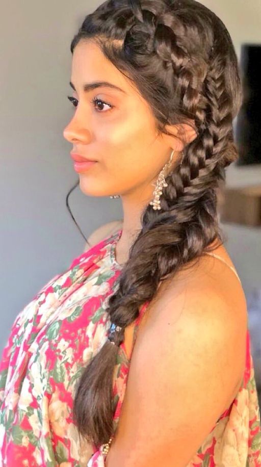 fishtail briad, braided hairstyles, bollywood celebrity, bollywood start, janhvi kapoor, bridal hairstyles, bridal inpso, bridal inspiration, wedding, indian wedding, bollywood Punjabi Hairstyles, Hairstyles For Round Face, Instagram Hairstyles, Diana Penty, Bollywood Hairstyles, Oval Face Hairstyles, Ethnic Hairstyles, Jacqueline Fernandez, Hair Color Balayage